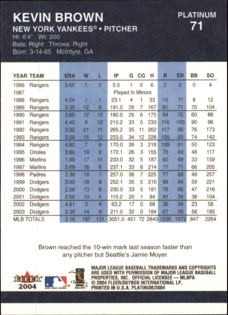 2004 Fleer Platinum Baseball "Main Set" Cards - Picture 143 of 387