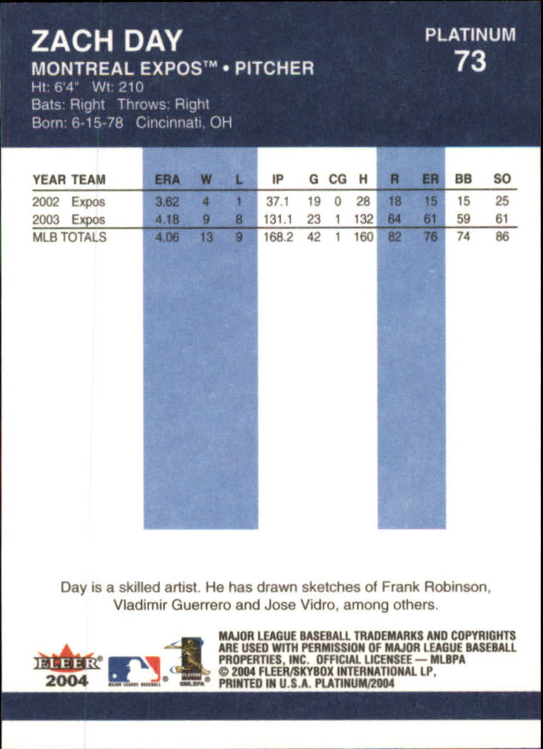 2004 Fleer Platinum Baseball "Main Set" Cards - Picture 147 of 387