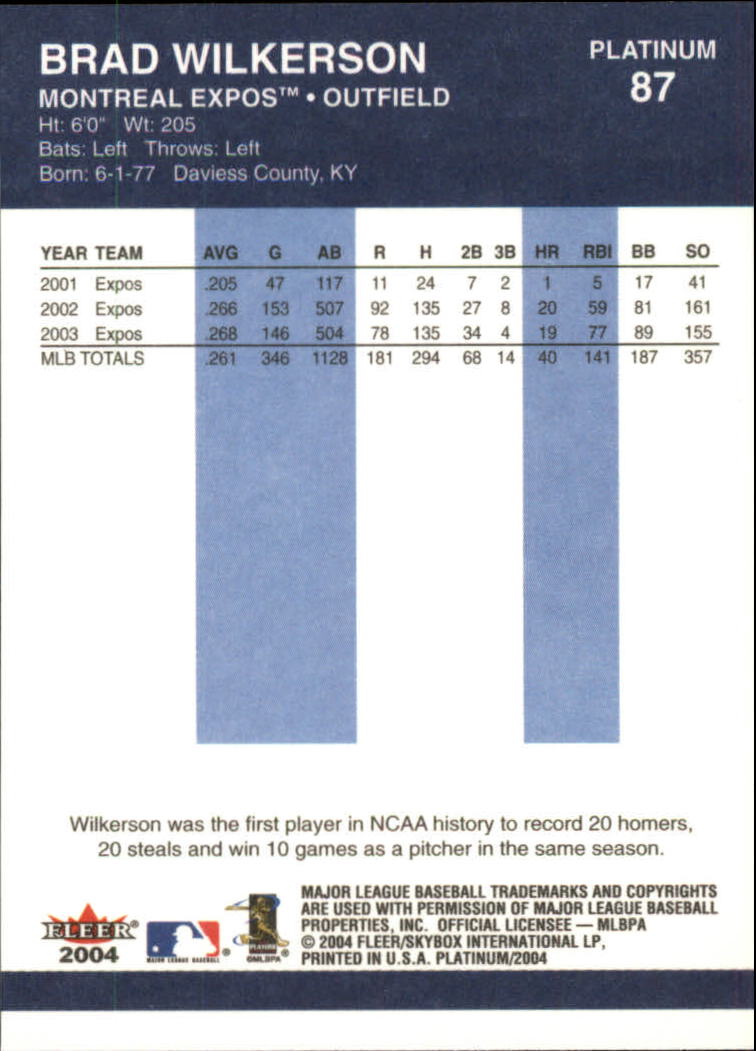 2004 Fleer Platinum Baseball "Main Set" Cards - Picture 175 of 387