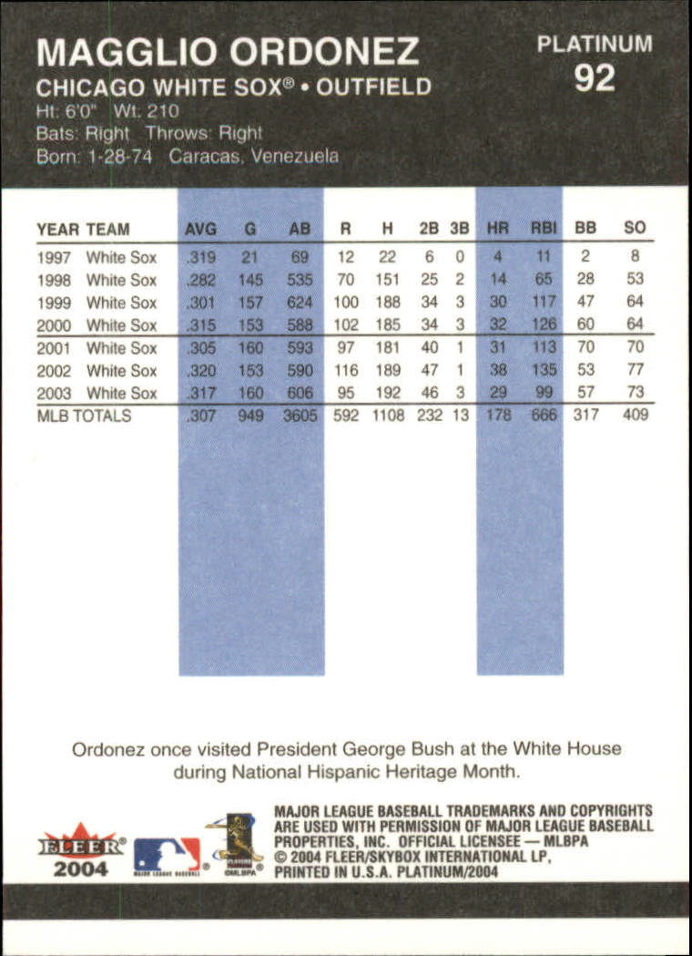 2004 Fleer Platinum Baseball "Main Set" Cards - Picture 185 of 387