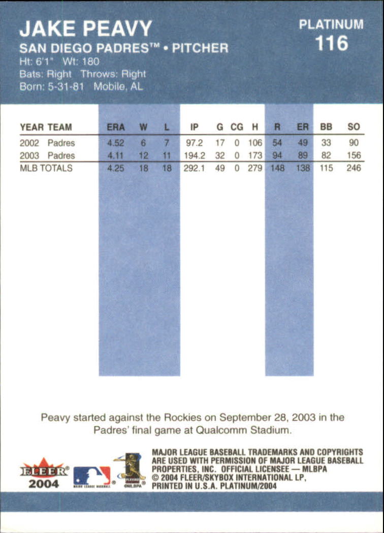 2004 Fleer Platinum Baseball "Main Set" Cards - Picture 233 of 387