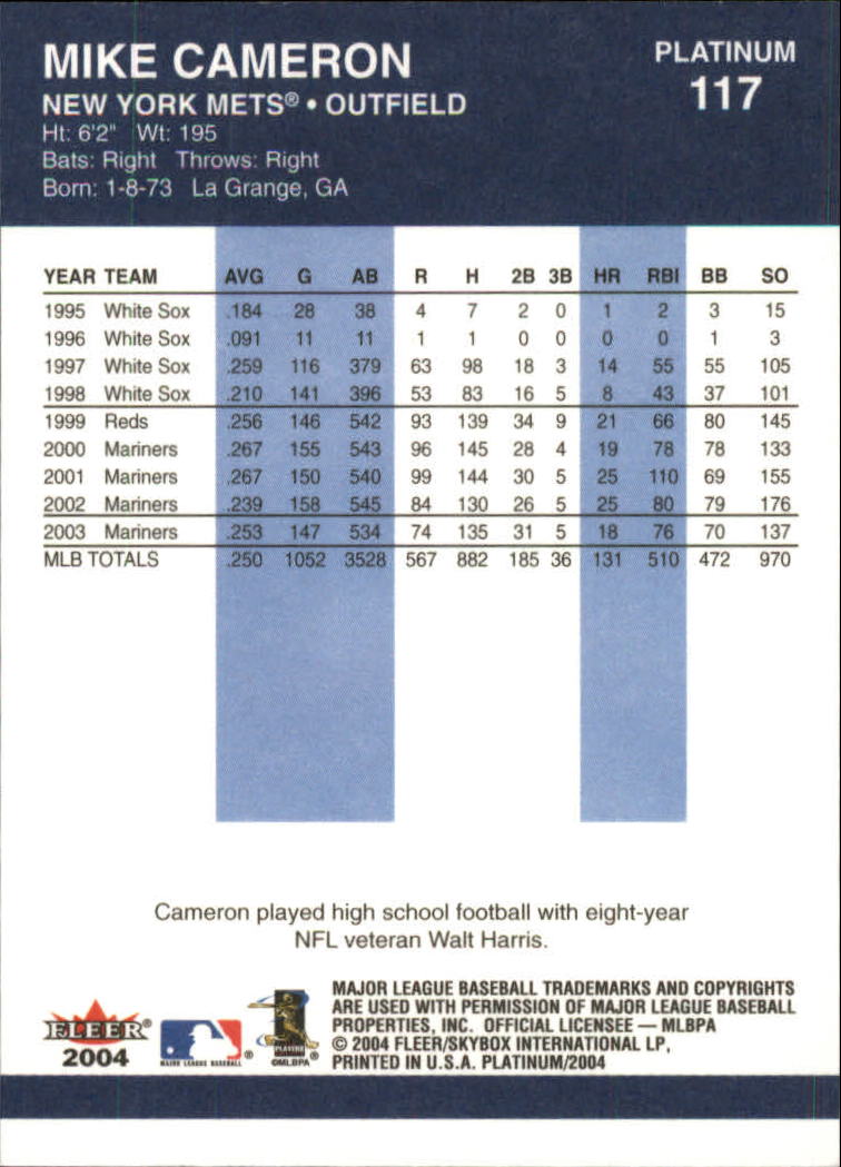 2004 Fleer Platinum Baseball "Main Set" Cards - Picture 235 of 387