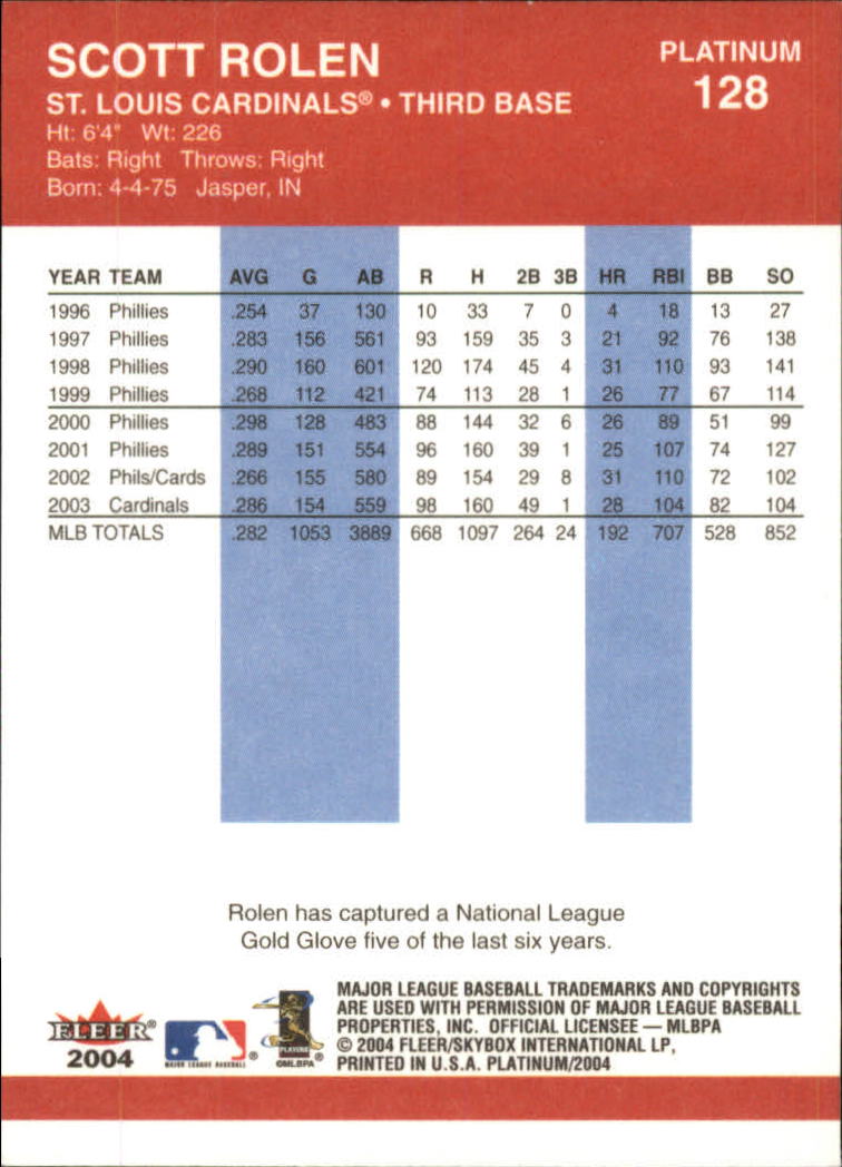 2004 Fleer Platinum Baseball "Main Set" Cards - Picture 257 of 387