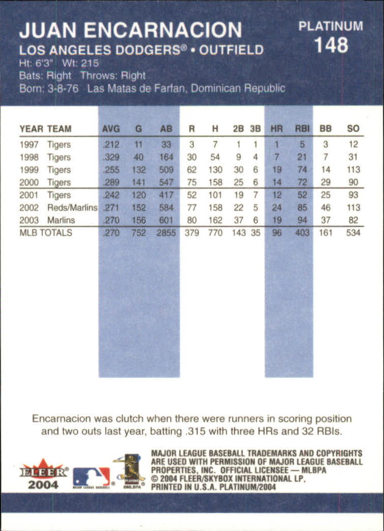 2004 Fleer Platinum Baseball "Main Set" Cards - Picture 297 of 387