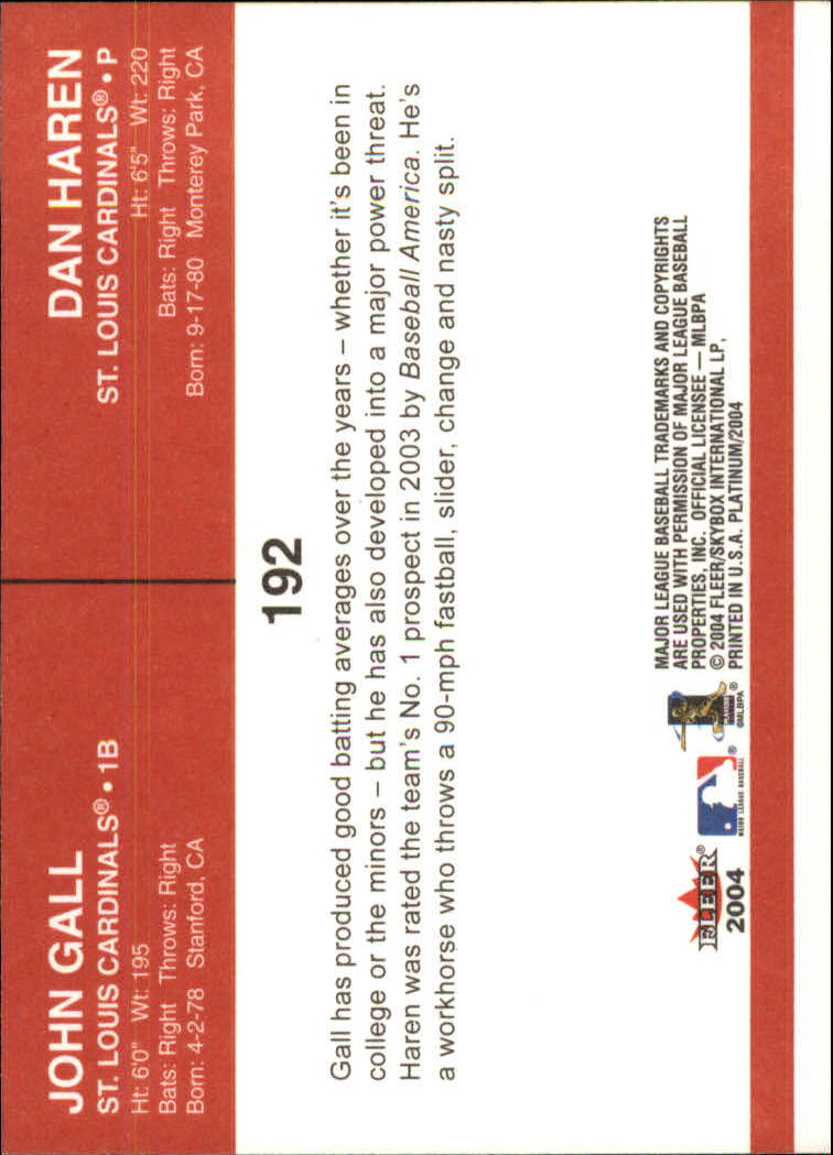 2004 Fleer Platinum Baseball "Main Set" Cards - Picture 371 of 387