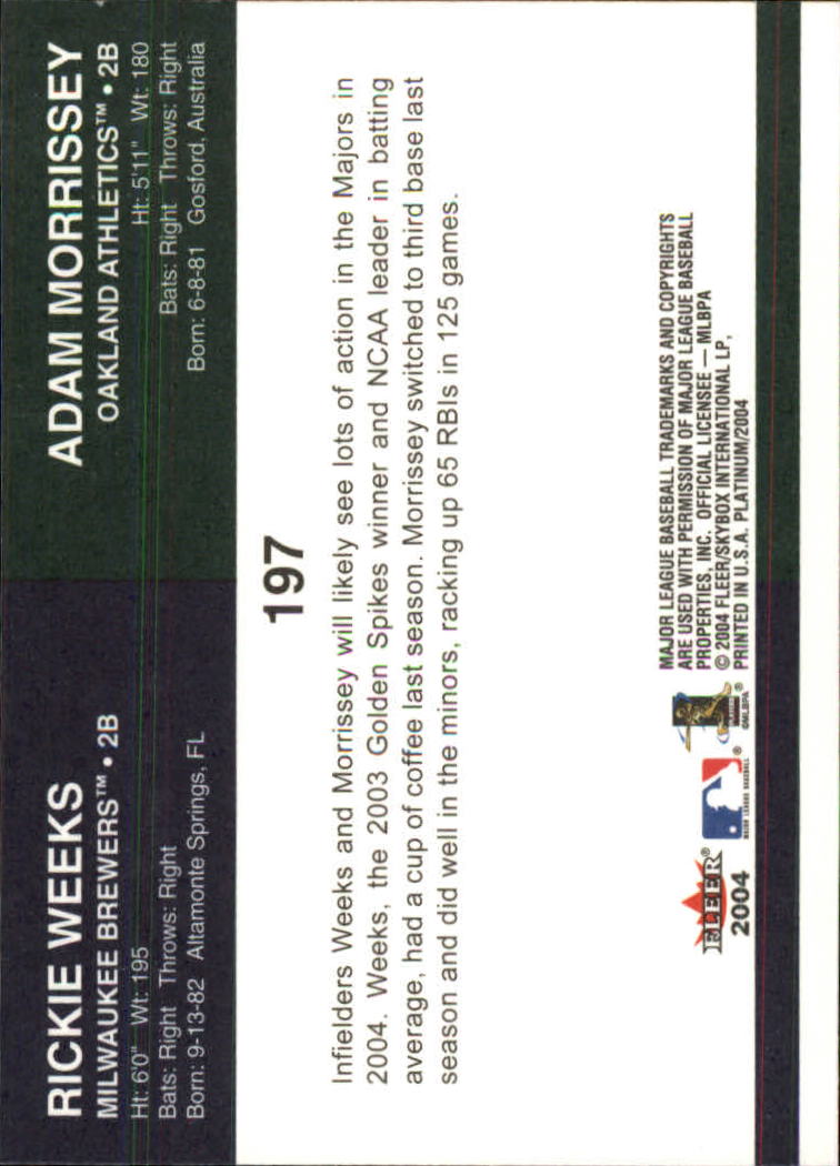 2004 Fleer Platinum Baseball "Main Set" Cards - Picture 381 of 387
