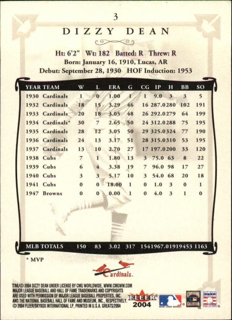 2004 Greats of the Game (Fleer) Baseball "Main Set" Cards - Picture 7 of 275