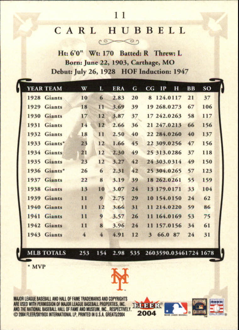 2004 Greats of the Game (Fleer) Baseball "Main Set" Cards - Picture 23 of 275