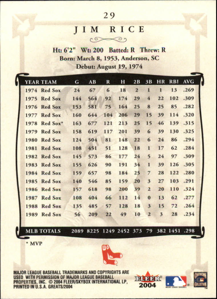 2004 Greats of the Game (Fleer) Baseball "Main Set" Cards - Picture 59 of 275