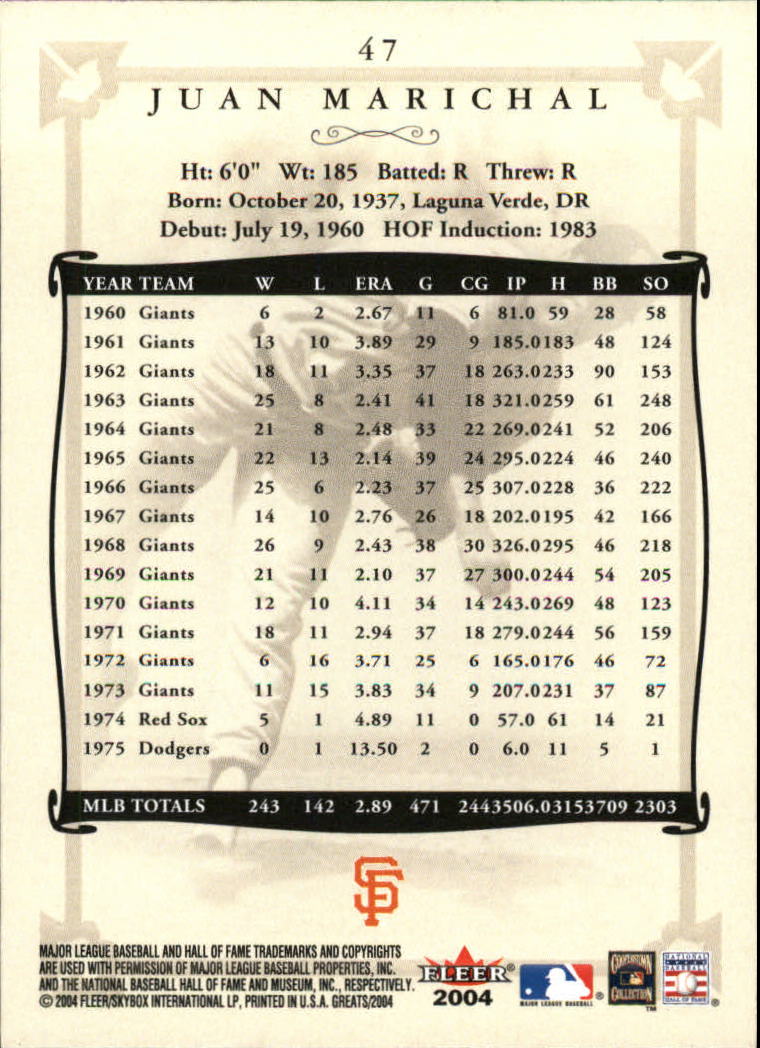 2004 Greats of the Game (Fleer) Baseball "Main Set" Cards - Picture 95 of 275