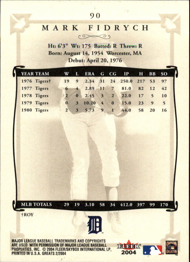 2004 Greats of the Game (Fleer) Baseball "Main Set" Cards - Picture 175 of 275