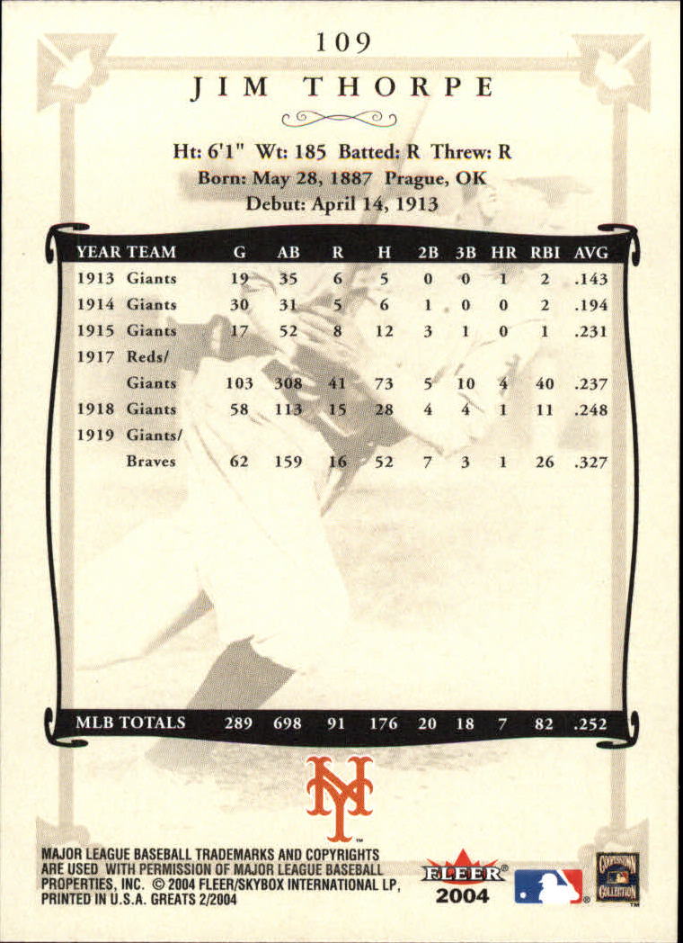 2004 Greats of the Game (Fleer) Baseball "Main Set" Cards - Picture 211 of 275
