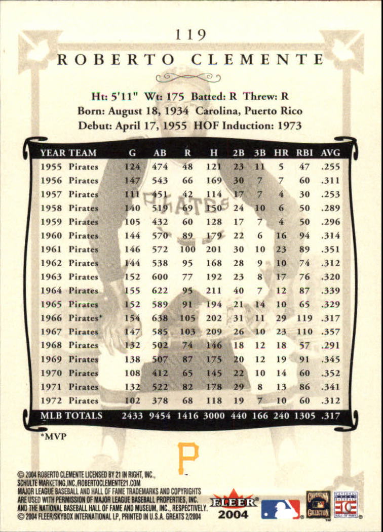 2004 Greats of the Game (Fleer) Baseball "Main Set" Cards - Picture 229 of 275