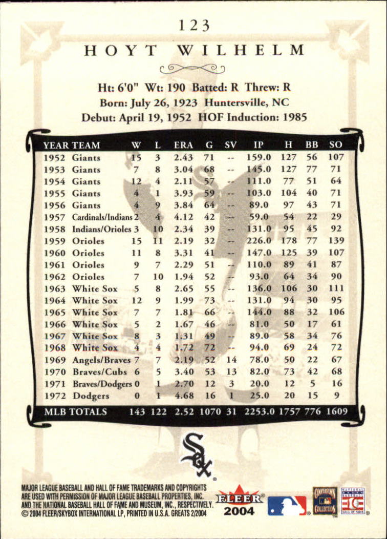 2004 Greats of the Game (Fleer) Baseball "Main Set" Cards - Picture 237 of 275