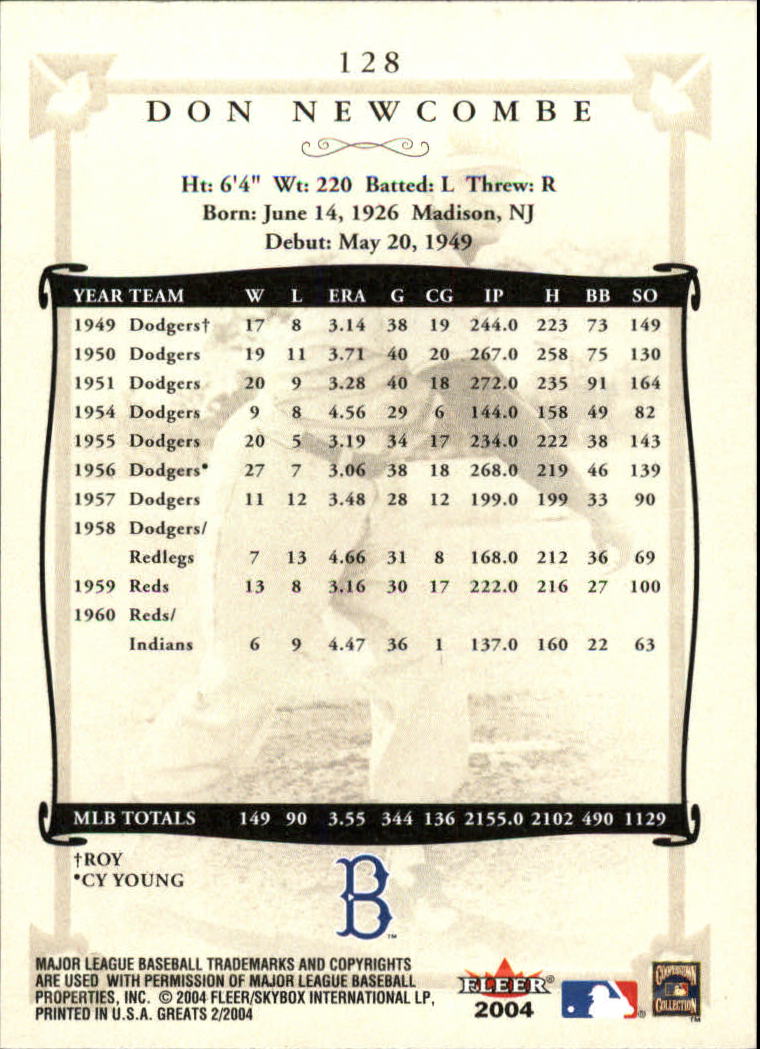 2004 Greats of the Game (Fleer) Baseball "Main Set" Cards - Picture 245 of 275