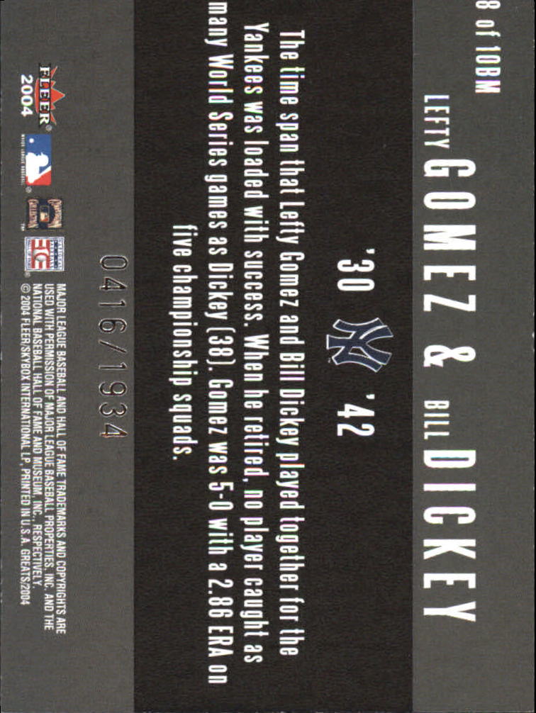 2004 Greats of the Game (Fleer) Baseball "Insert" Cards - Picture 9 of 57
