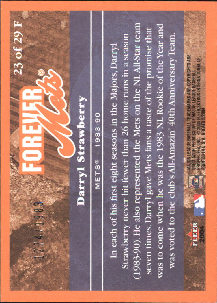 2004 Greats of the Game (Fleer) Baseball "Insert" Cards - Picture 21 of 57