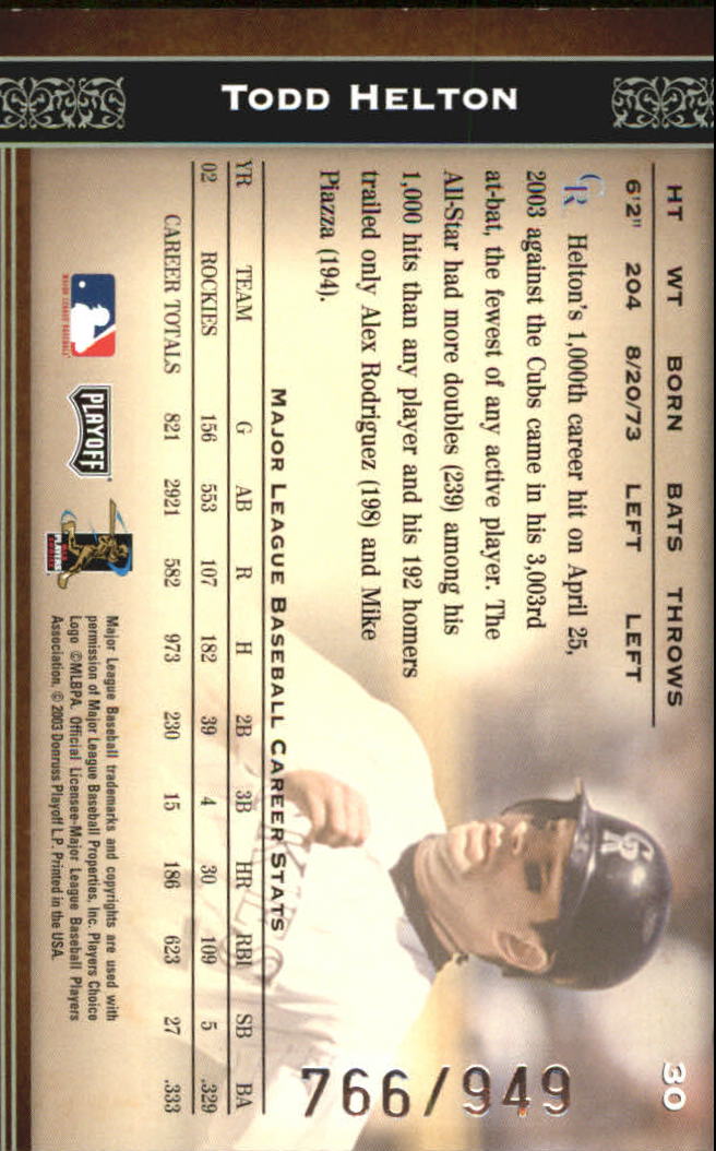 2004 Prime Cuts Baseball "Main Set" Karten - Bild 13 von 19