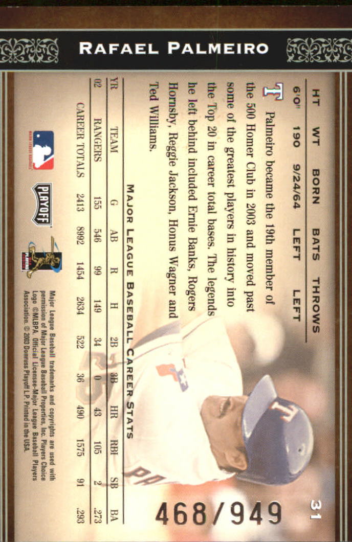 2004 Prime Cuts Baseball "Main Set" Karten - Bild 15 von 19