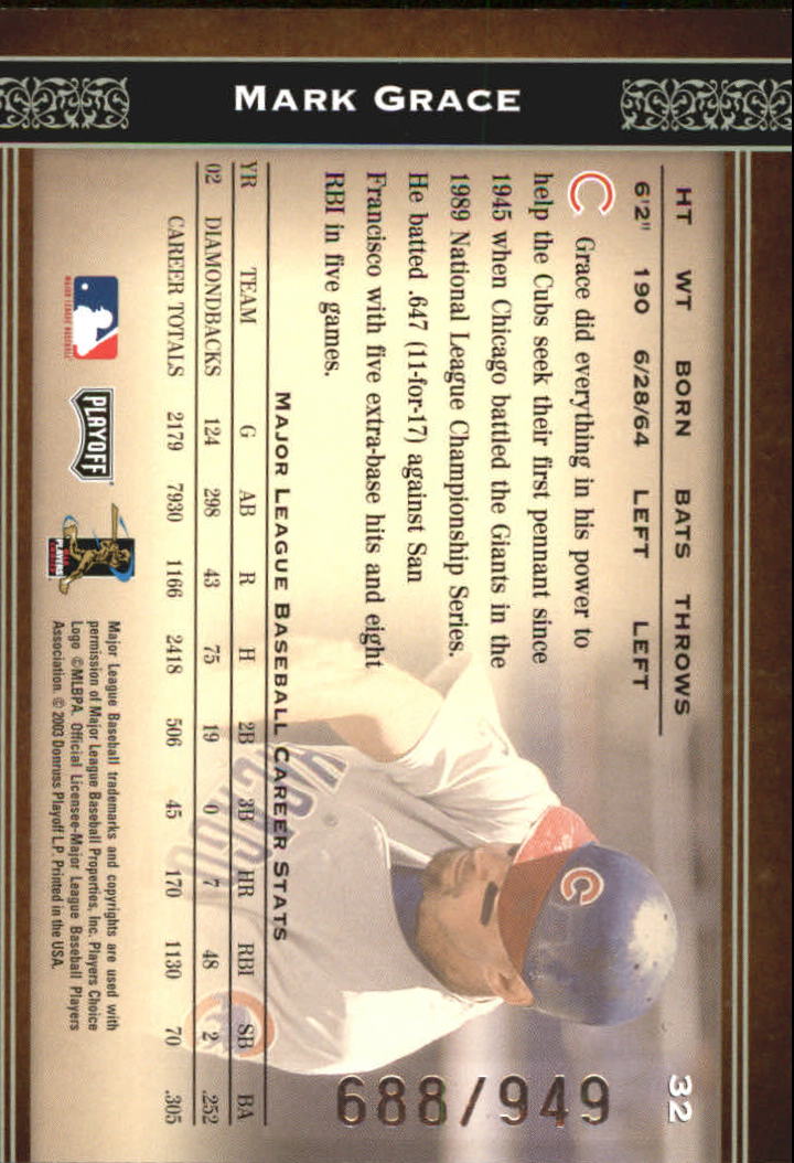 2004 Prime Cuts Baseball "Main Set" Karten - Bild 17 von 19