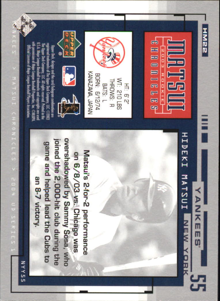 2004 Upper Deck Matsui Chronicles Baseball (Pick From List) - Picture 33 of 63