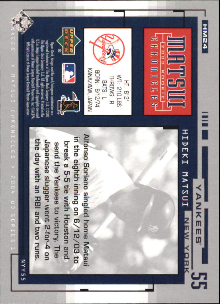 2004 Upper Deck Matsui Chronicles Baseball (Pick From List) - Picture 35 of 63