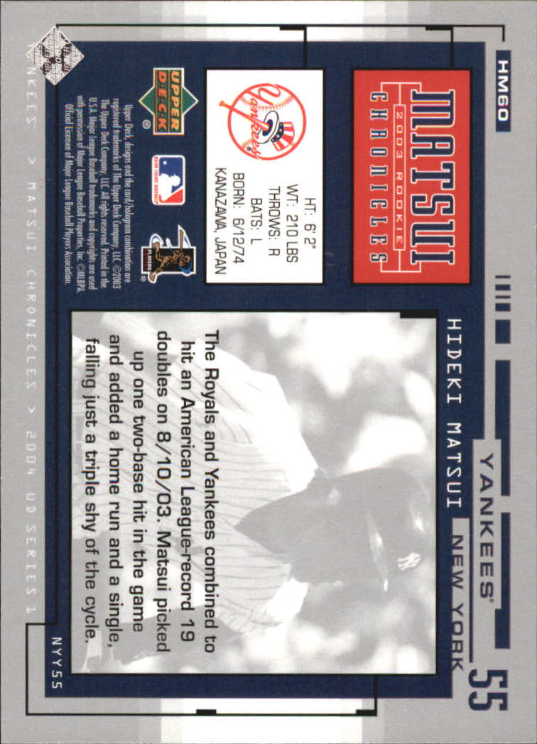 2004 Upper Deck Matsui Chronicles Baseball (Pick From List) - Picture 63 of 63