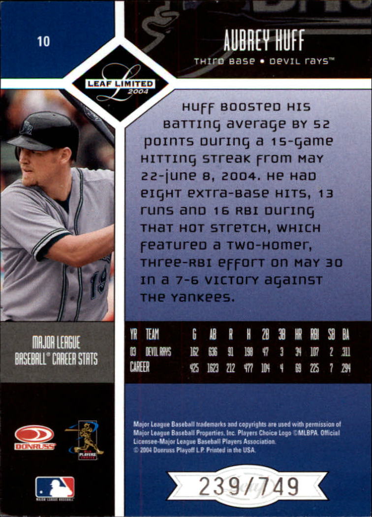 2004 Leaf Limited Baseball "Main Set" Base Cards #1 to #248 - Picture 11 of 191