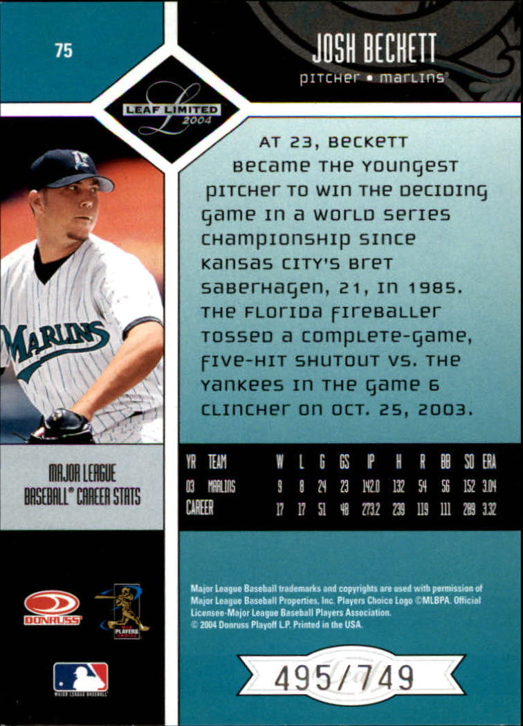 2004 Leaf Limited Baseball "Main Set" Base Cards #1 to #248 - Picture 65 of 191