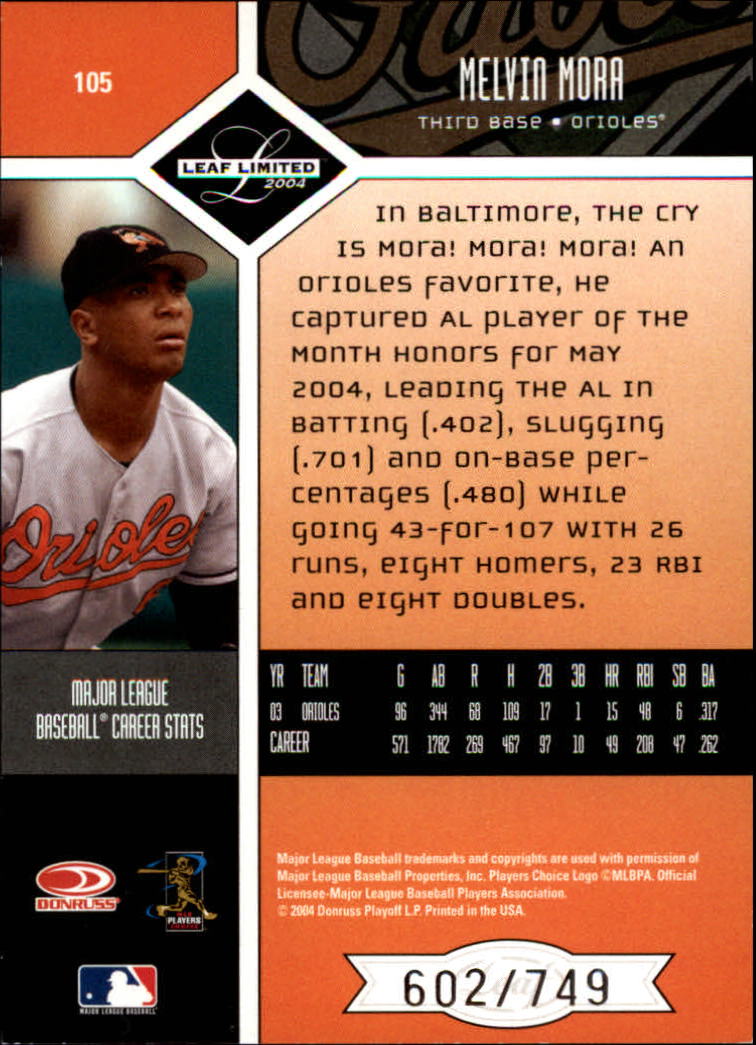 2004 Leaf Limited Baseball "Main Set" Base Cards #1 to #248 - Picture 81 of 191