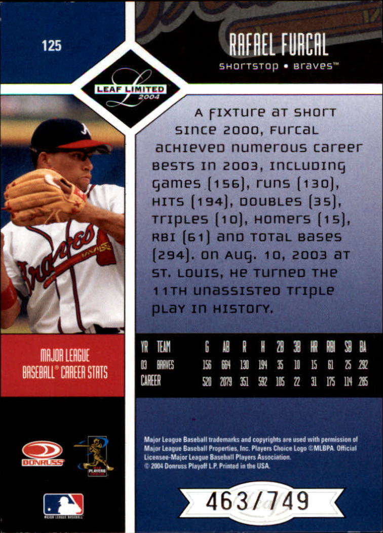 2004 Leaf Limited Baseball "Main Set" Base Cards #1 to #248 - Picture 107 of 191