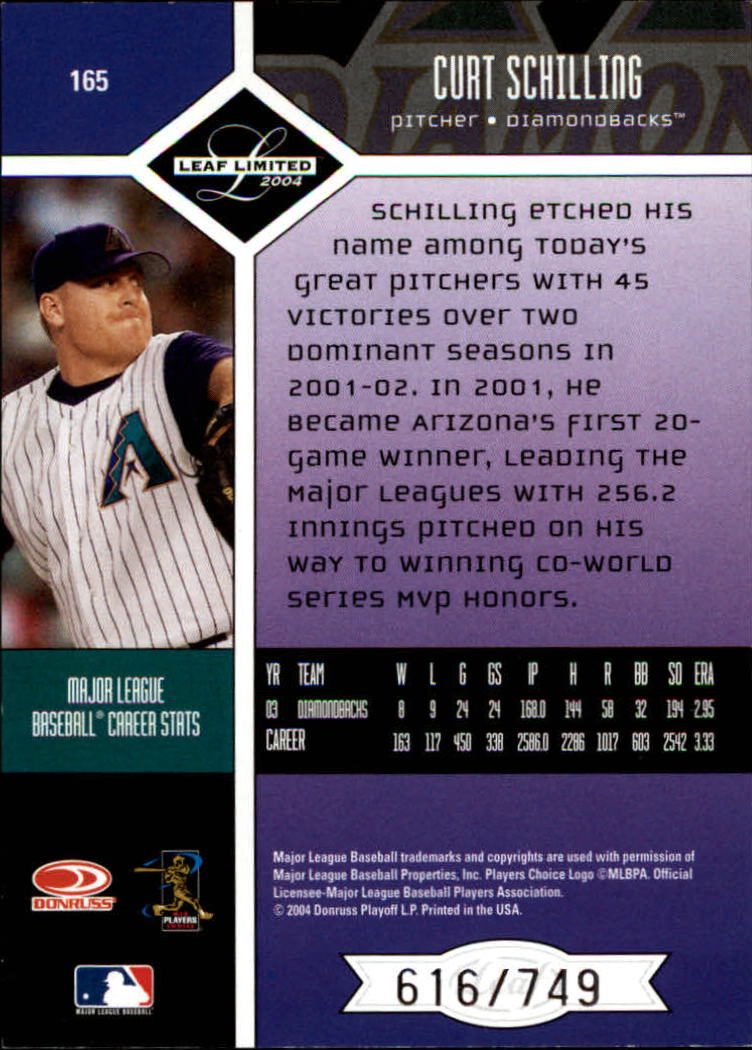 2004 Leaf Limited Baseball "Main Set" Base Cards #1 to #248 - Picture 143 of 191