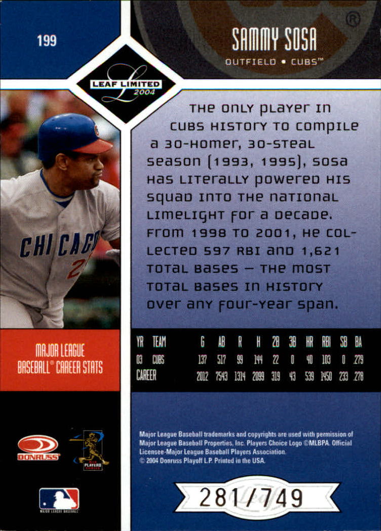 2004 Leaf Limited Baseball "Main Set" Base Cards #1 to #248 - Picture 171 of 191