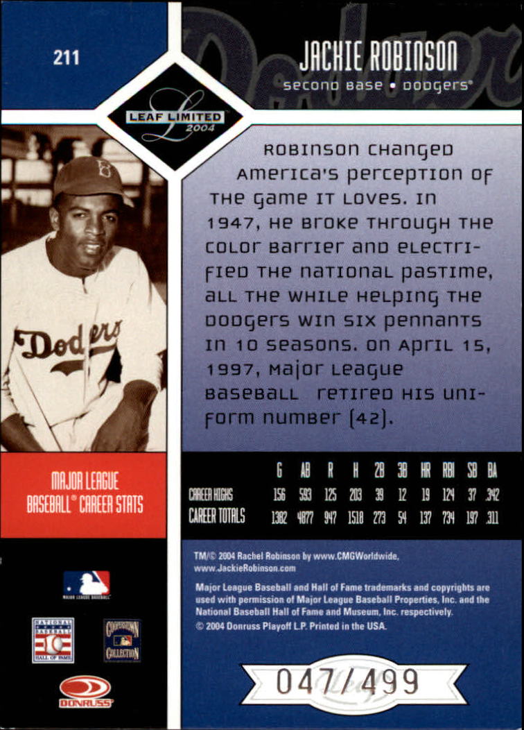 2004 Leaf Limited Baseball "Main Set" Base Cards #1 to #248 - Picture 173 of 191