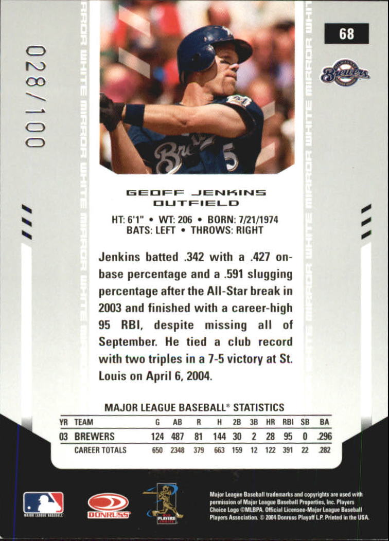 2004 Leaf Certified Materials Baseball "Mirror White" Parallel Cards - Picture 18 of 46