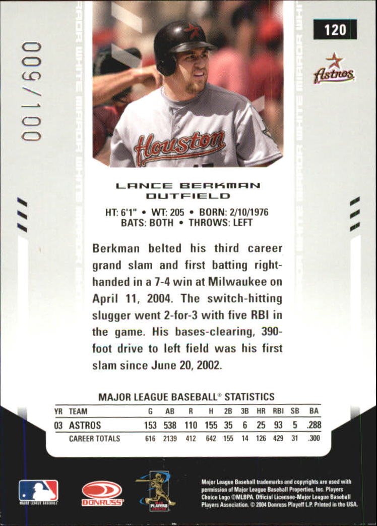 2004 Leaf Certified Materials Baseball "Mirror White" Parallel Cards - Picture 24 of 46