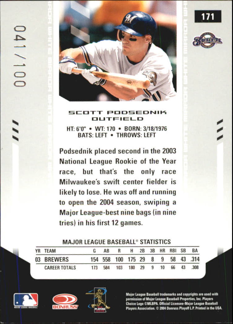 2004 Leaf Certified Materials Baseball "Mirror White" Parallel Cards - Picture 34 of 46