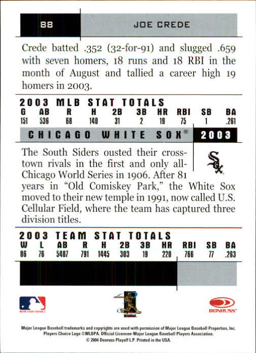 2004 Donruss Team Heroes Baseball "Main Set" Cards - Picture 19 of 105