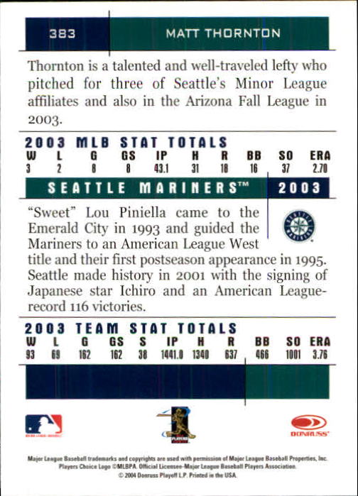 2004 Donruss Team Heroes Baseball "Main Set" Cards - Picture 83 of 105
