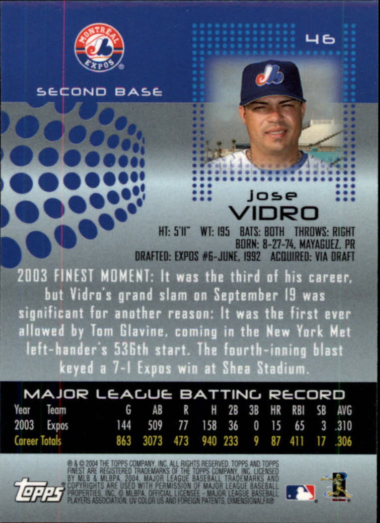 2004 Finest Baseball (Pick Card From List) C133 - Picture 25 of 53