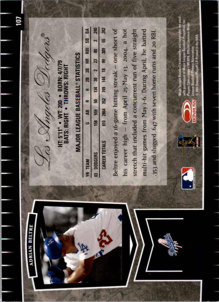 2004 Leaf Certified Cuts Baseball "Main Set" Base Cards #1 to #293 - Picture 129 of 272