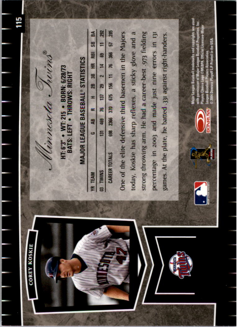 2004 Leaf Certified Cuts Baseball "Main Set" Base Cards #1 to #293 - Picture 143 of 272