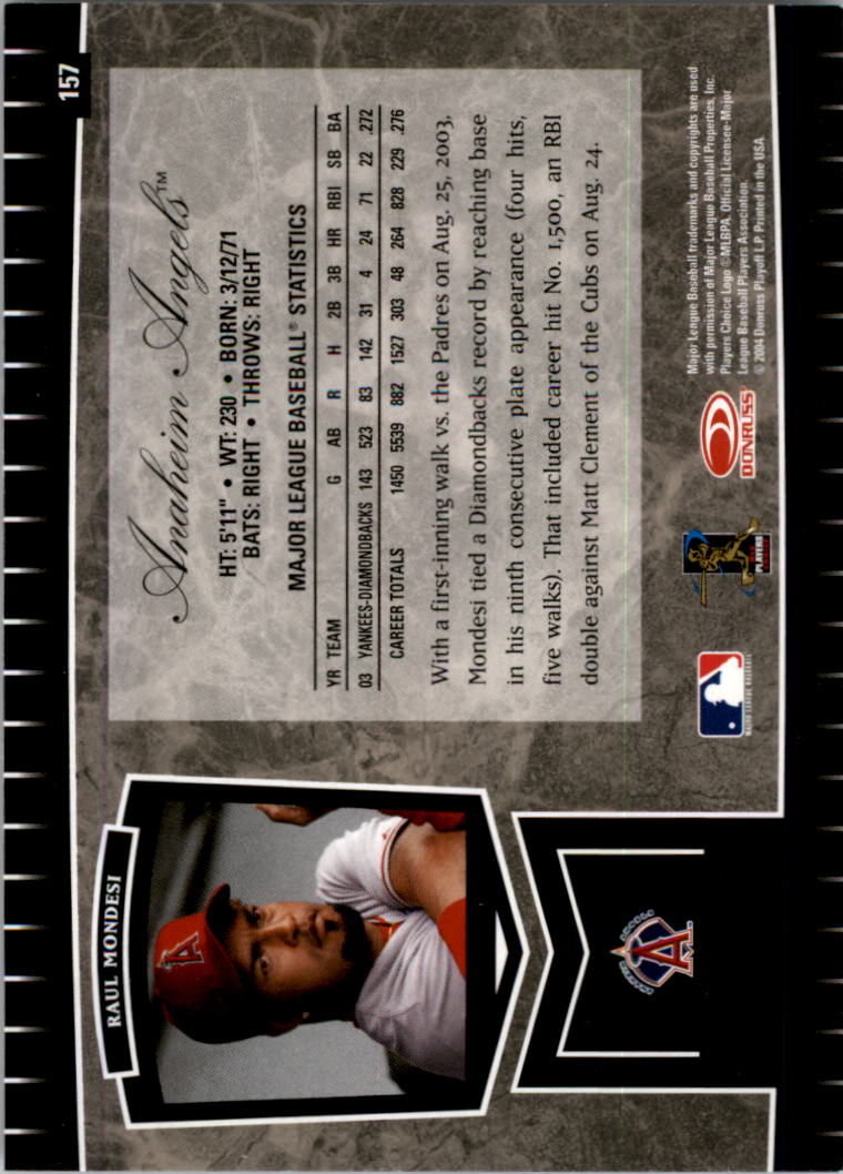 2004 Leaf Certified Cuts Baseball "Main Set" Base Cards #1 to #293 - Picture 201 of 272