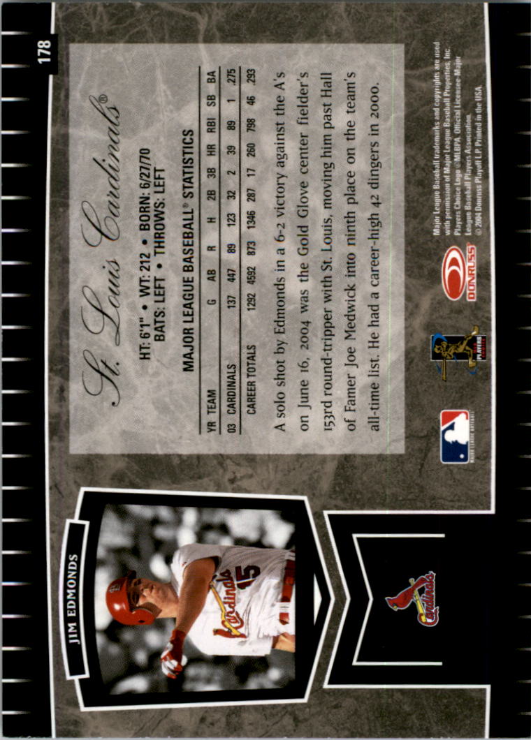 2004 Leaf Certified Cuts Baseball "Main Set" Base Cards #1 to #293 - Picture 229 of 272