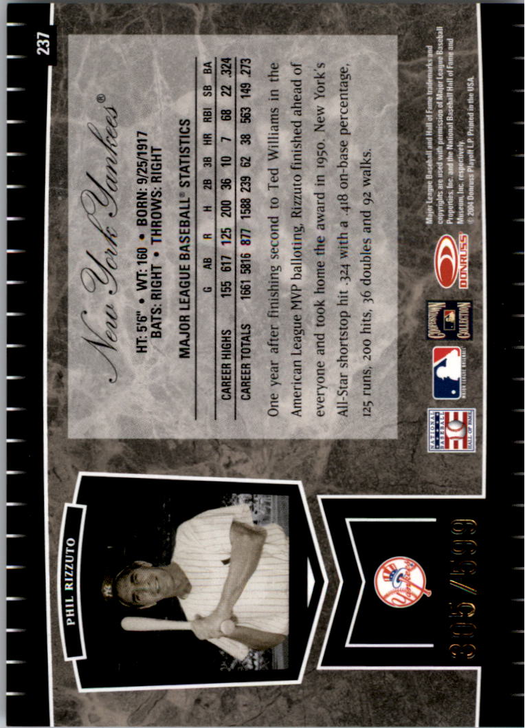 2004 Leaf Certified Cuts Baseball "Main Set" Base Cards #1 to #293 - Picture 267 of 272