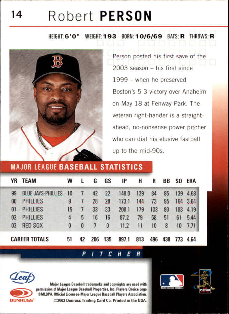2004 Leaf Baseball (Pick Card From List) C134 - Picture 9 of 107