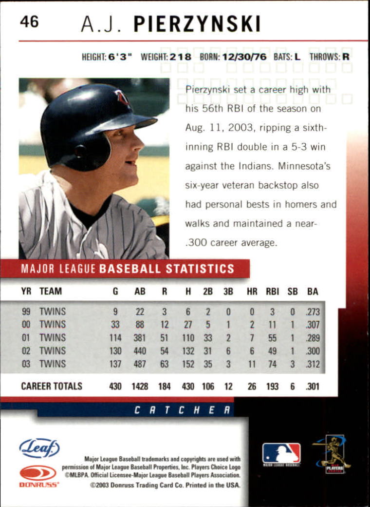 2004 Leaf Baseball (Pick Card From List) C134 - Picture 29 of 107