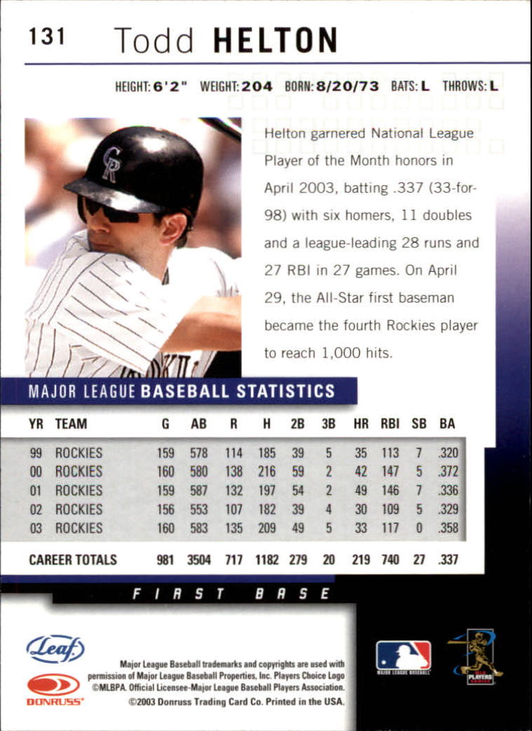 2004 Leaf Baseball (Pick Card From List) C134 - Picture 61 of 107