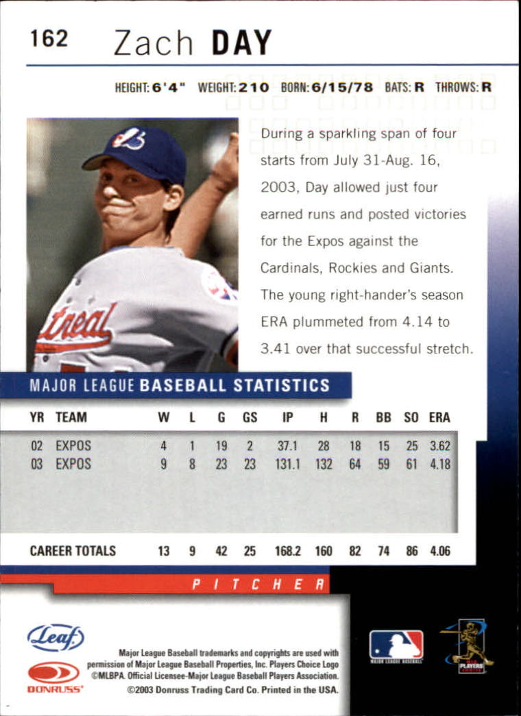 2004 Leaf Baseball "Main Set" Cards #151 to #301 - Picture 25 of 297