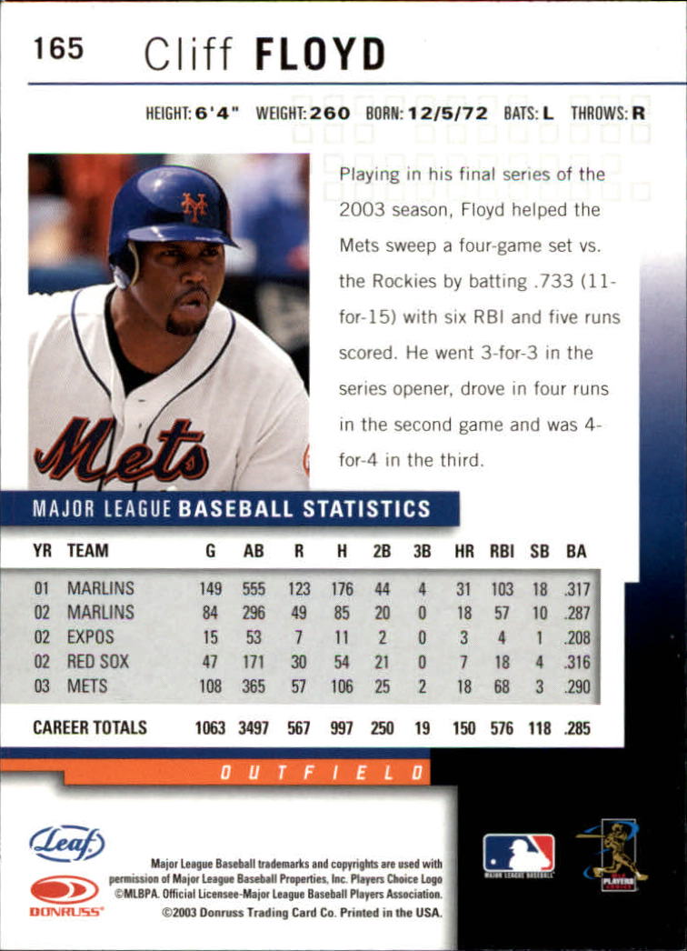 2004 Leaf Baseball (Pick Card From List) C134 - Picture 79 of 107